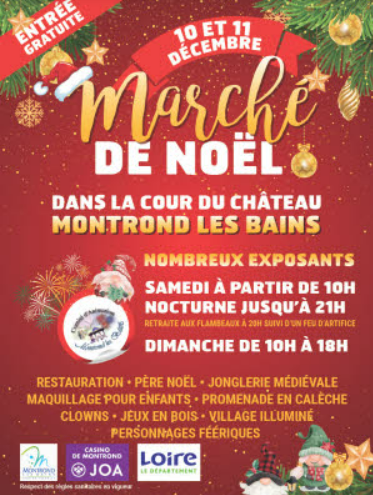 Retrouvez nous au marché de Noël de Montrond-les- bains les 10 et 11 décembre.